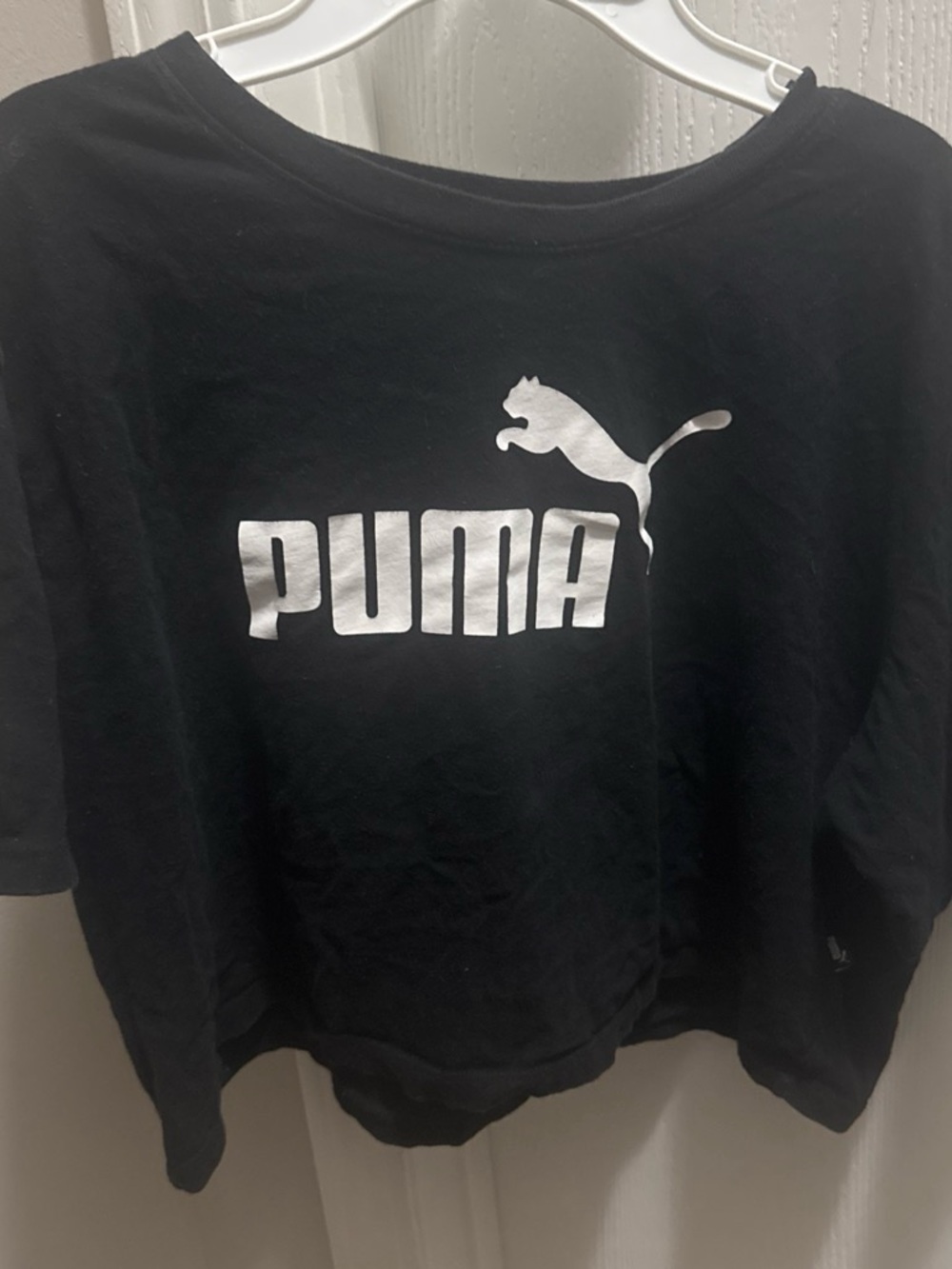 Puma Black Shirt with White Logo Print